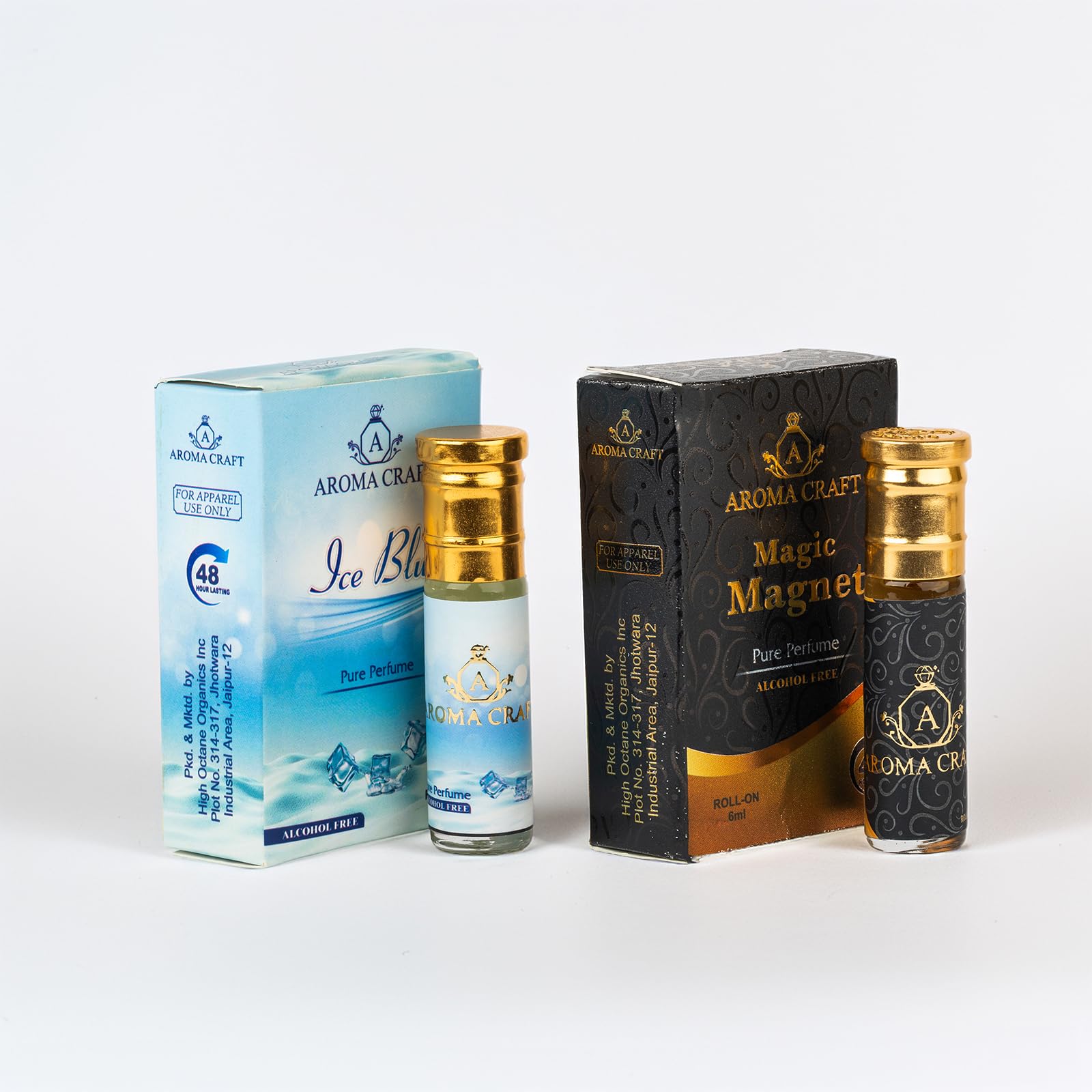 Aroma craft Ice Blue & Magic Magnet Attar 6ml Each Long-Lasting Unisex Perfume Oil Exotic Floral Aroma Alcohol-Free Roll-On Attar for Men & Women Luxurious Fragrance for wear and Gifting-image-33