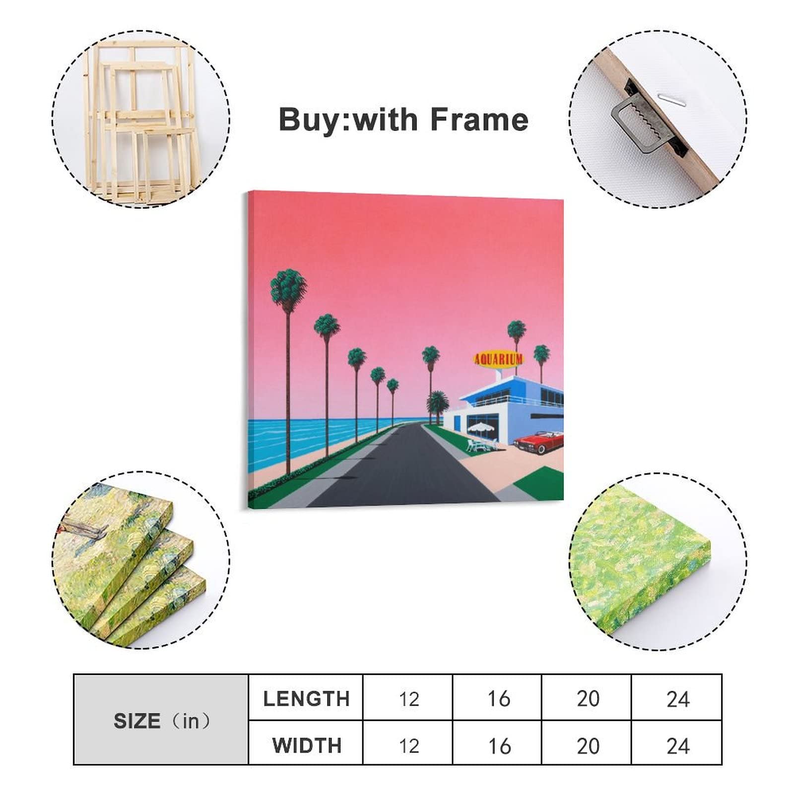 Amazon｜永井博イラスト作品 (8) キャンバス プリント 部屋飾り