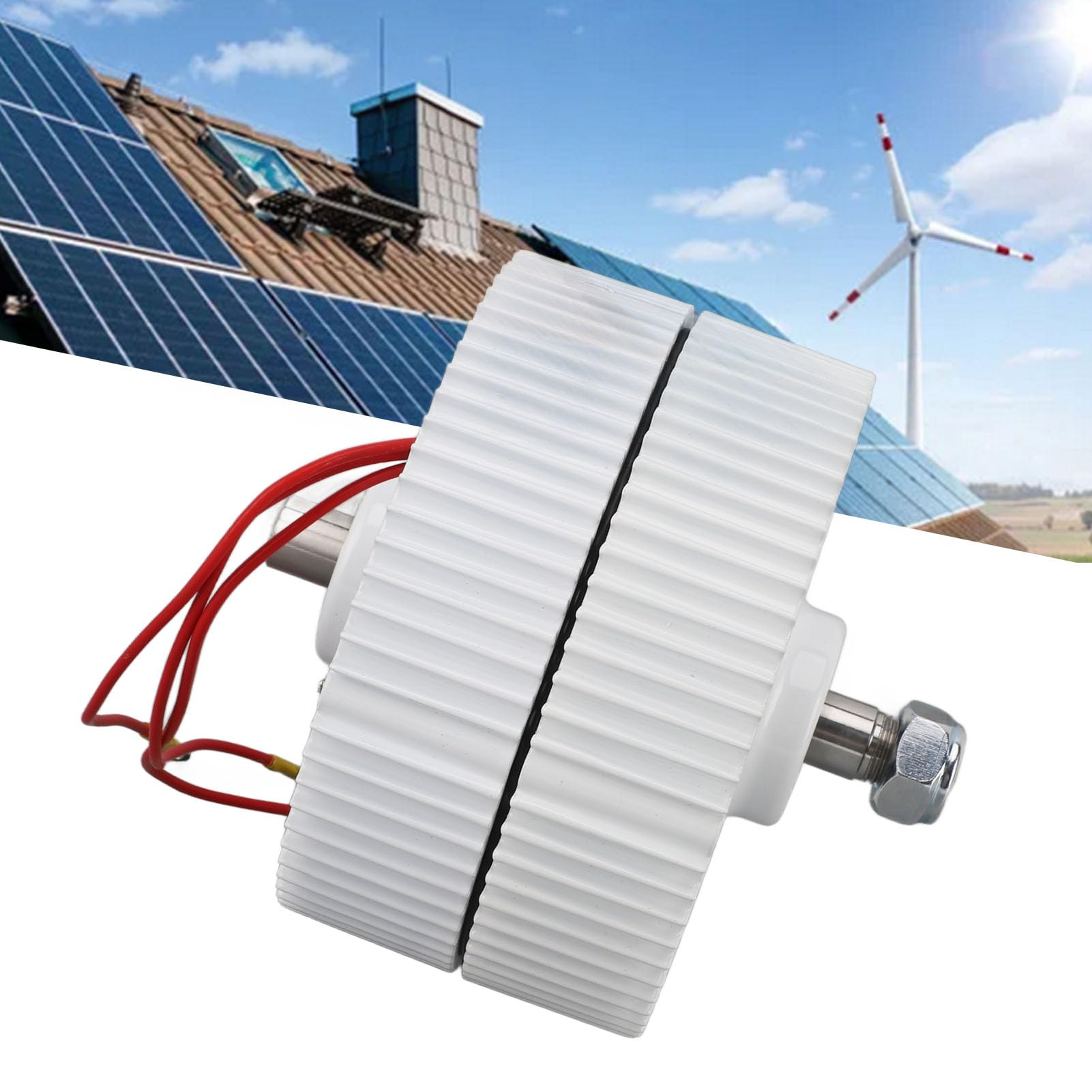 Aramox Generatore a Doppio Albero da 48 V, Generatore Sincrono a Magnete Permanente, Uscita CA Trifase, Lubrificazione a Grasso, Corpo in Lega di Alluminio per Turbina Eolica Verticale o Orizzontale