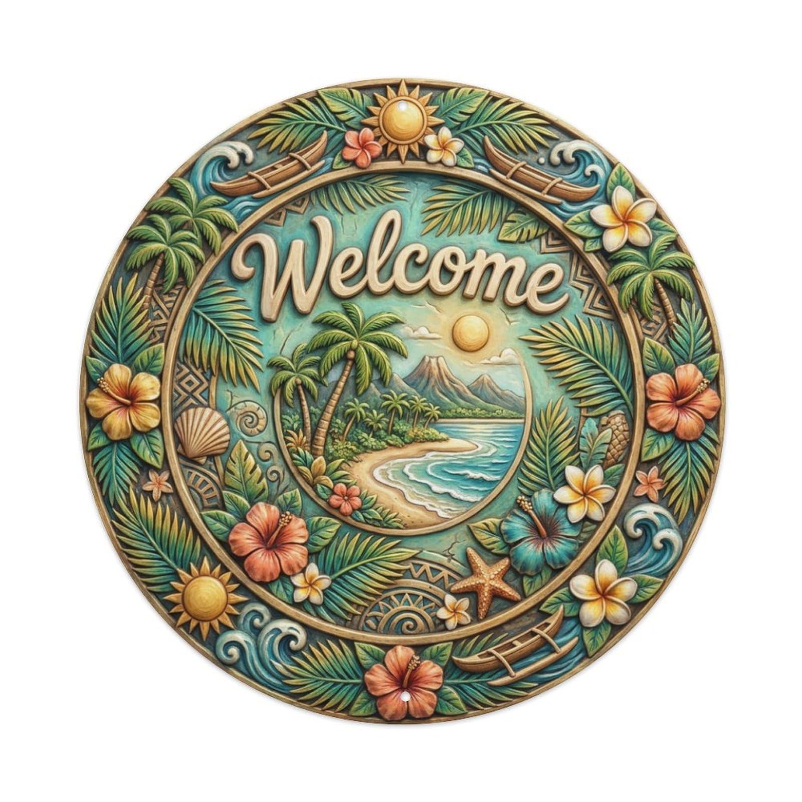 Tgrcjimh Style Metal Tin Sign Island Welcome Paradise Found
