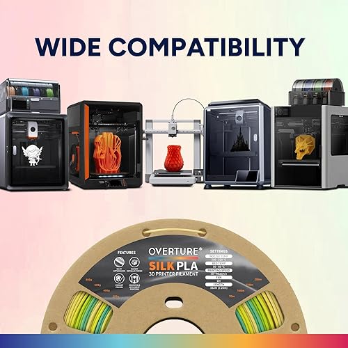 Vista 34 de OVERTURE Filamento de ácido poliláctico de seda, 1/16 de pulgada, acabado bicolor, suave y brillante, carrete 2.2 libras, para joyería de cosplay
