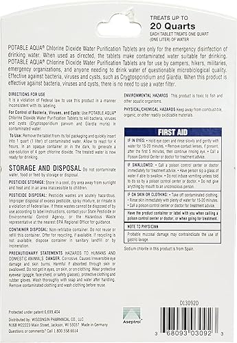 Miniatura 2 de Tabletas portátiles purificadoras de agua de dióxido de cloro, para obtener agua bebible para camping y emergencias