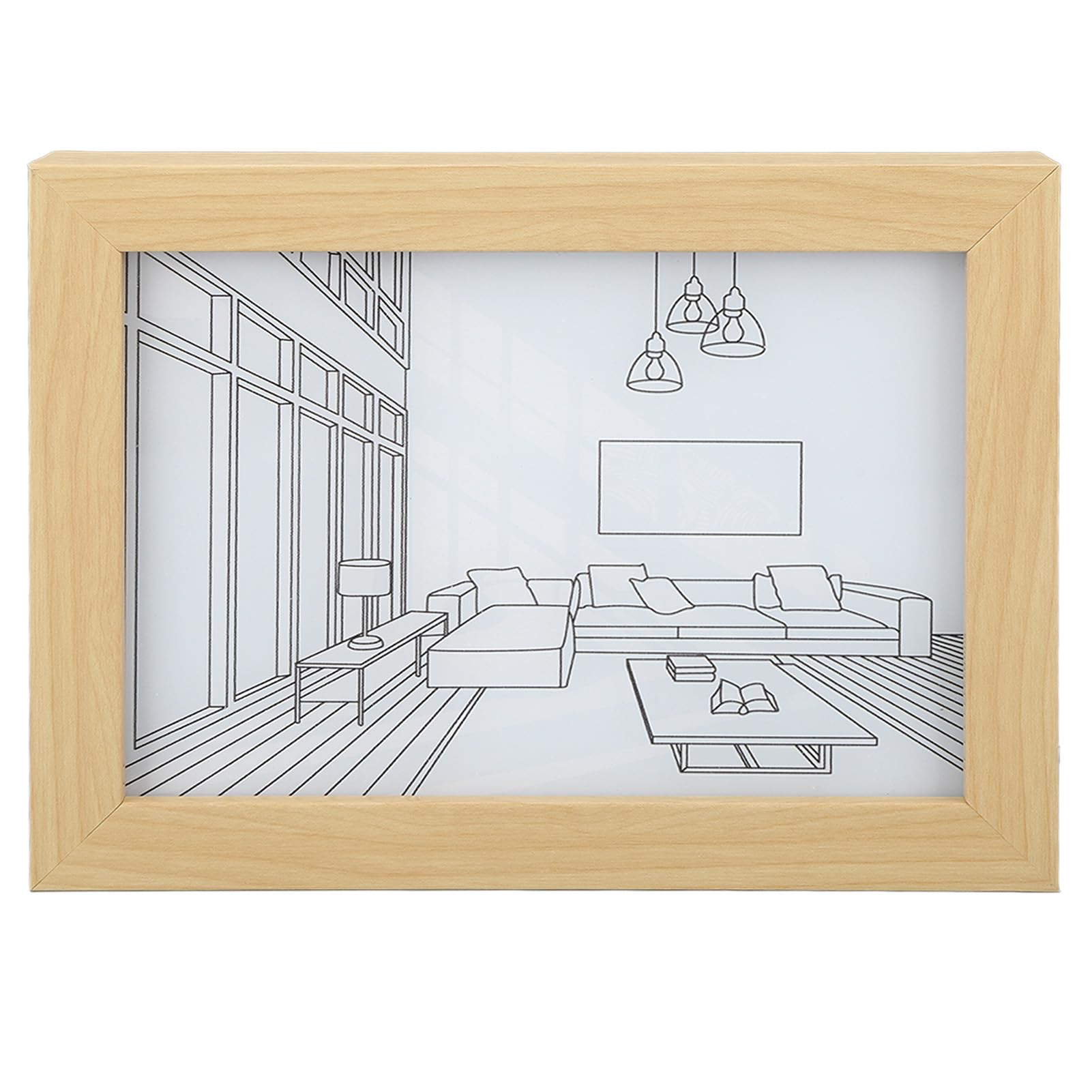 LED Decorative Light Painting, Wood Acrylic Luminous Lighting Painting 3 Lighting Modes Simulate Sunshine Drawing DIY Creative Night Light Decoration for Home Bedroom Office (L)