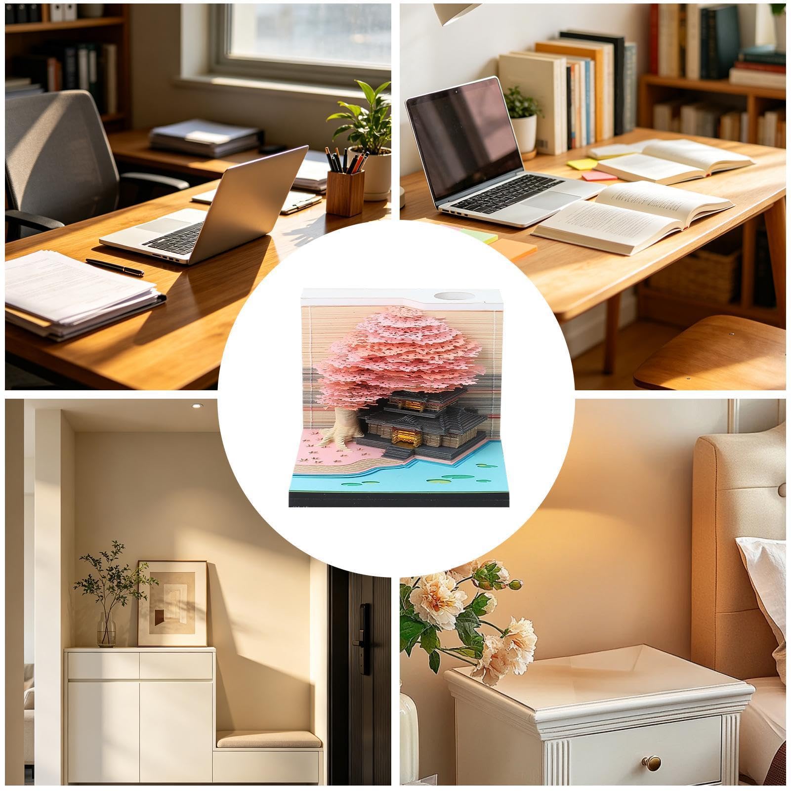 3D Kalender 2027 Desktop 3D-Schnitz-Zeitmesser-Notizblock 2027 | Papier-Kalender-Skulptur Für Bücherregal, Homeoffice, Schule, Studentenwohnheim, Wohnung, Schlafzimmer, Wohnzimmer