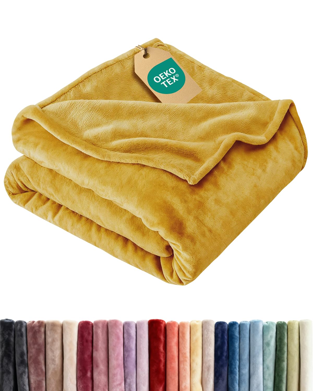 Ultra Soft Fleece Blanket Queen Size - Flannel Fleece Luxury Queen Blanket - Lightweight for Couch Bed Chair - Thick, Warm and Breathable - All Season