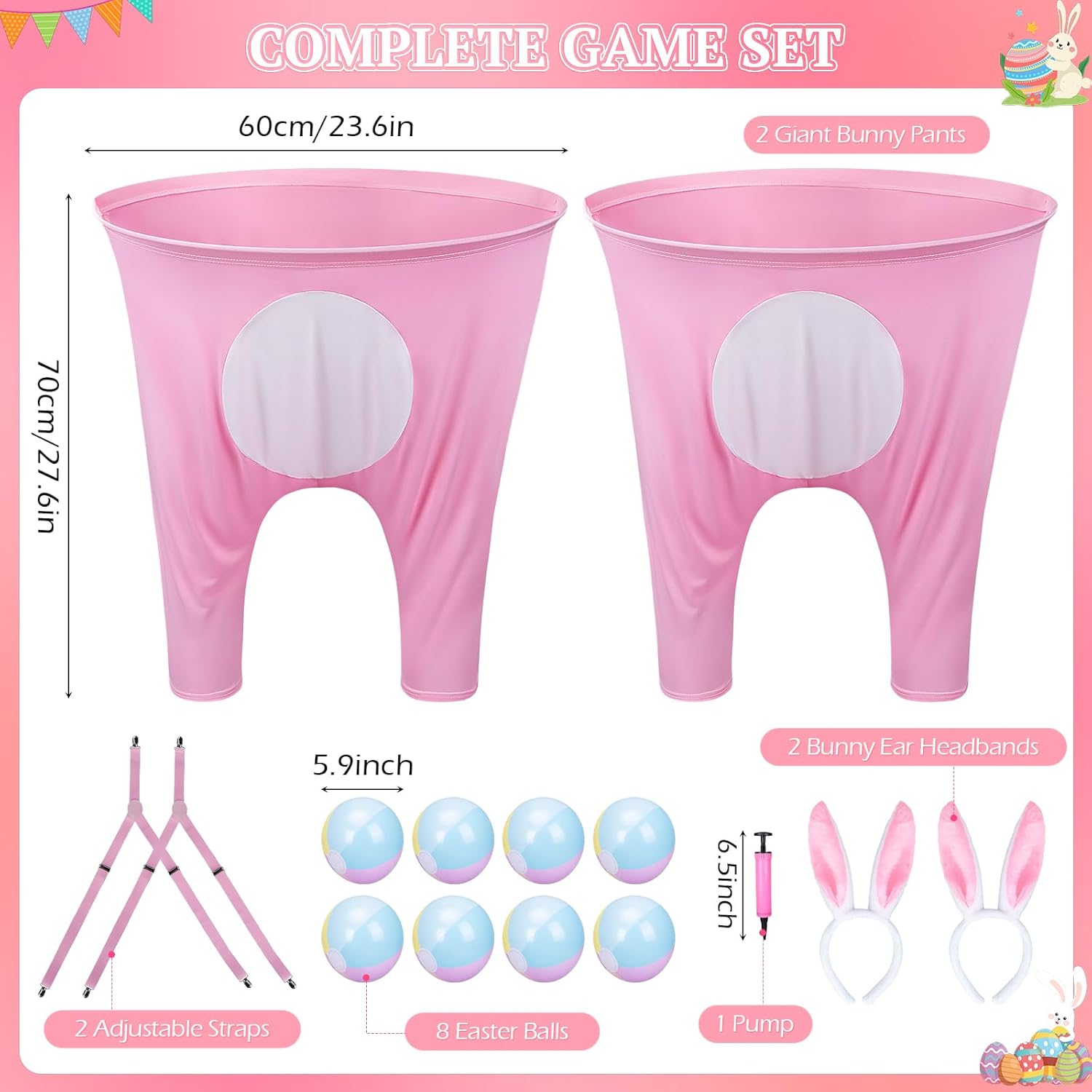 Easter Games for Kids–Funny Active Bunny Pants Tossing Game, Outdoor Easter Party Game, Perfect Yard & Classroom Group Game, Ages 4–8