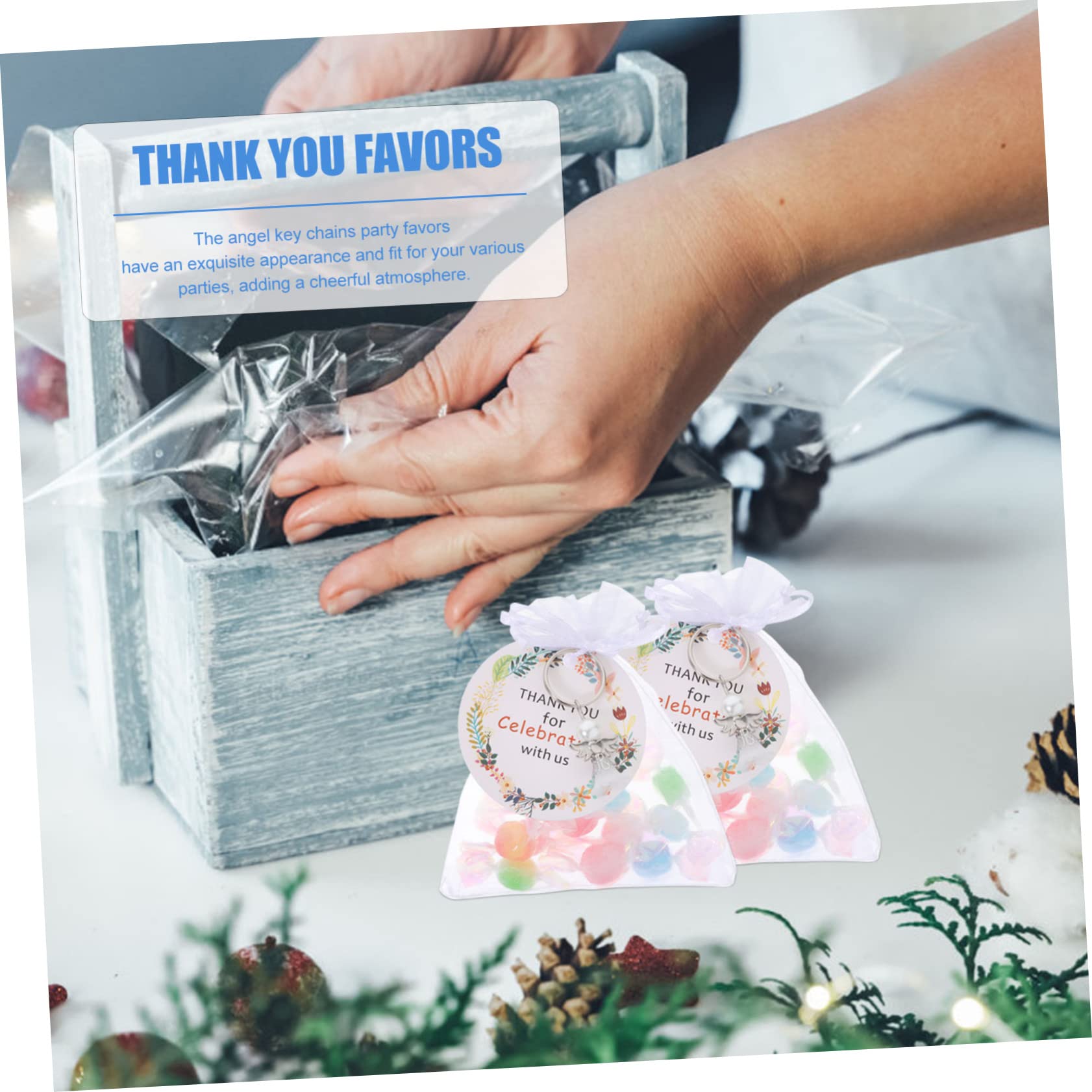 STOBAZA 3sätze Schlüsselanhänger Hochzeits Shower Gastgeschenke Mit Danke Für Ihre Etiketten Für Feiern Und Erinnerungen