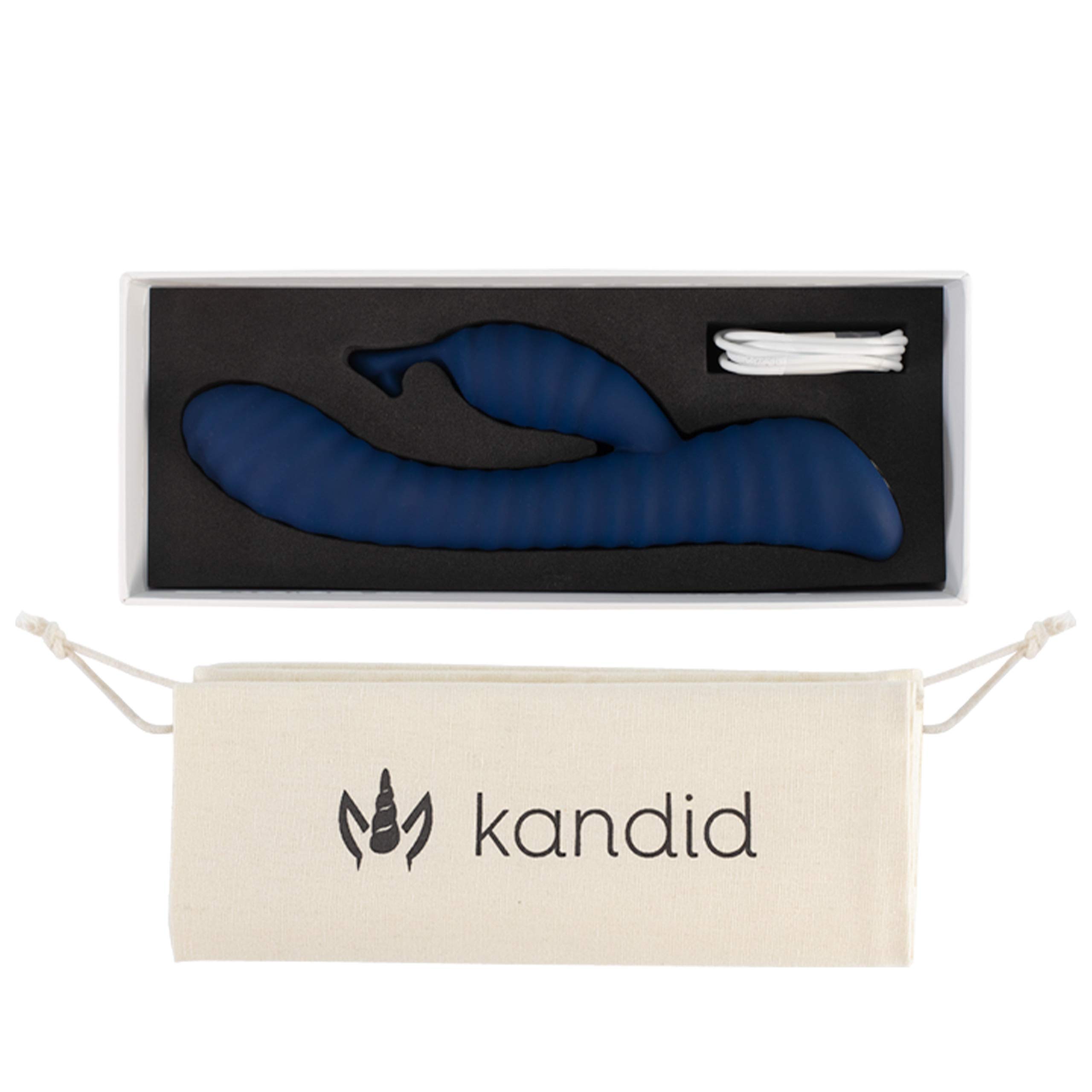 Kanddid - Vibratore per coniglio a coste | piacere interno ed esterno con 9 motivi di vibrazione | impermeabile e senza fili | blu
