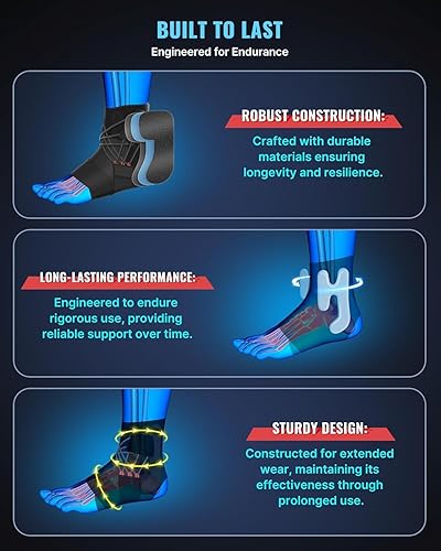 Miniatura 9 de Fit Geno Tobillera para esguinces de tobillo, soporte transpirable ajustable con correas de liberación rápida para aliviar el dolor y reducir la