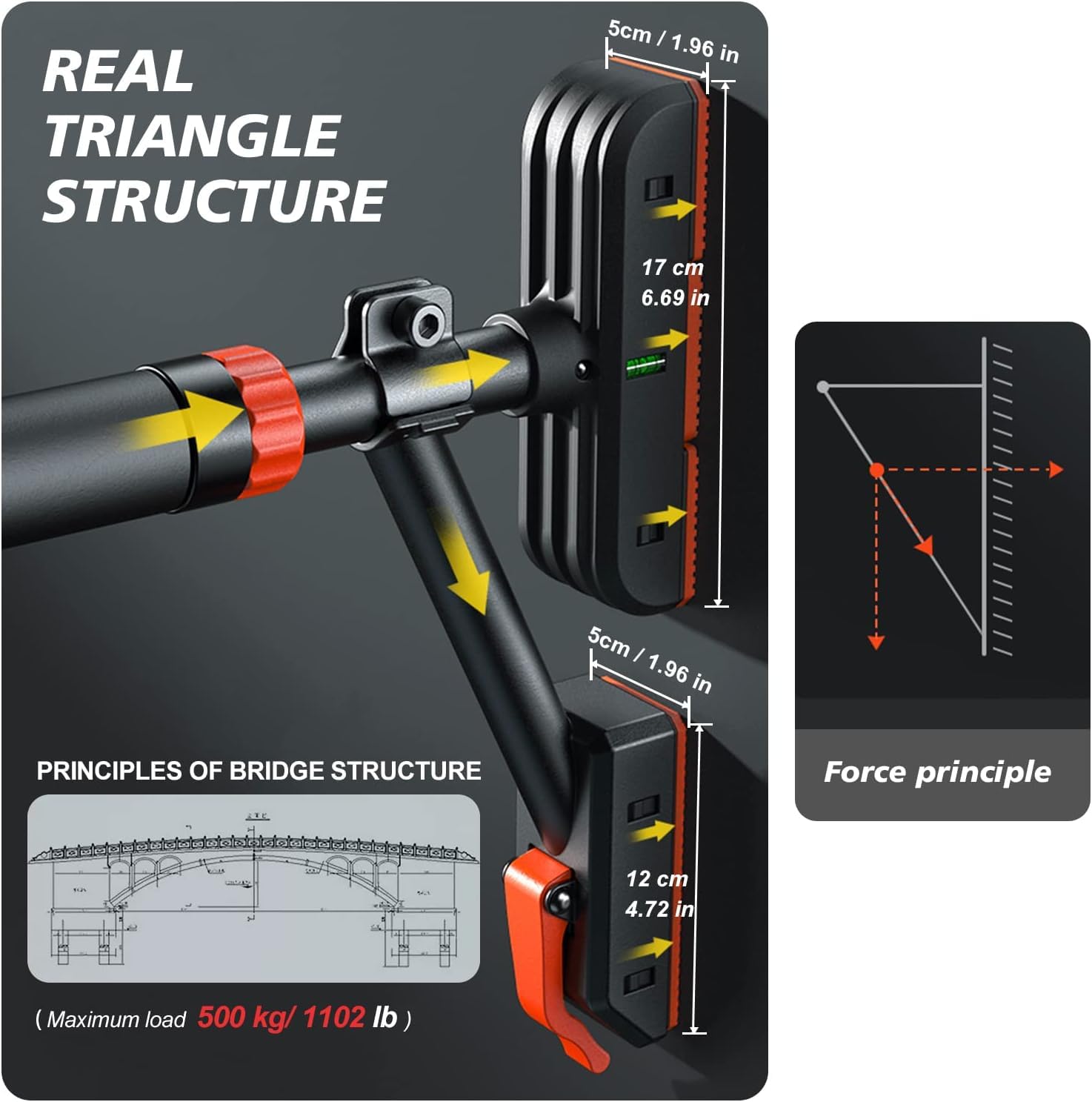 RHINOSPORT Barra de dominadas Pull Up Bar Doorway Doorway Frame Chin Up Bar Home Gym Equipment P7