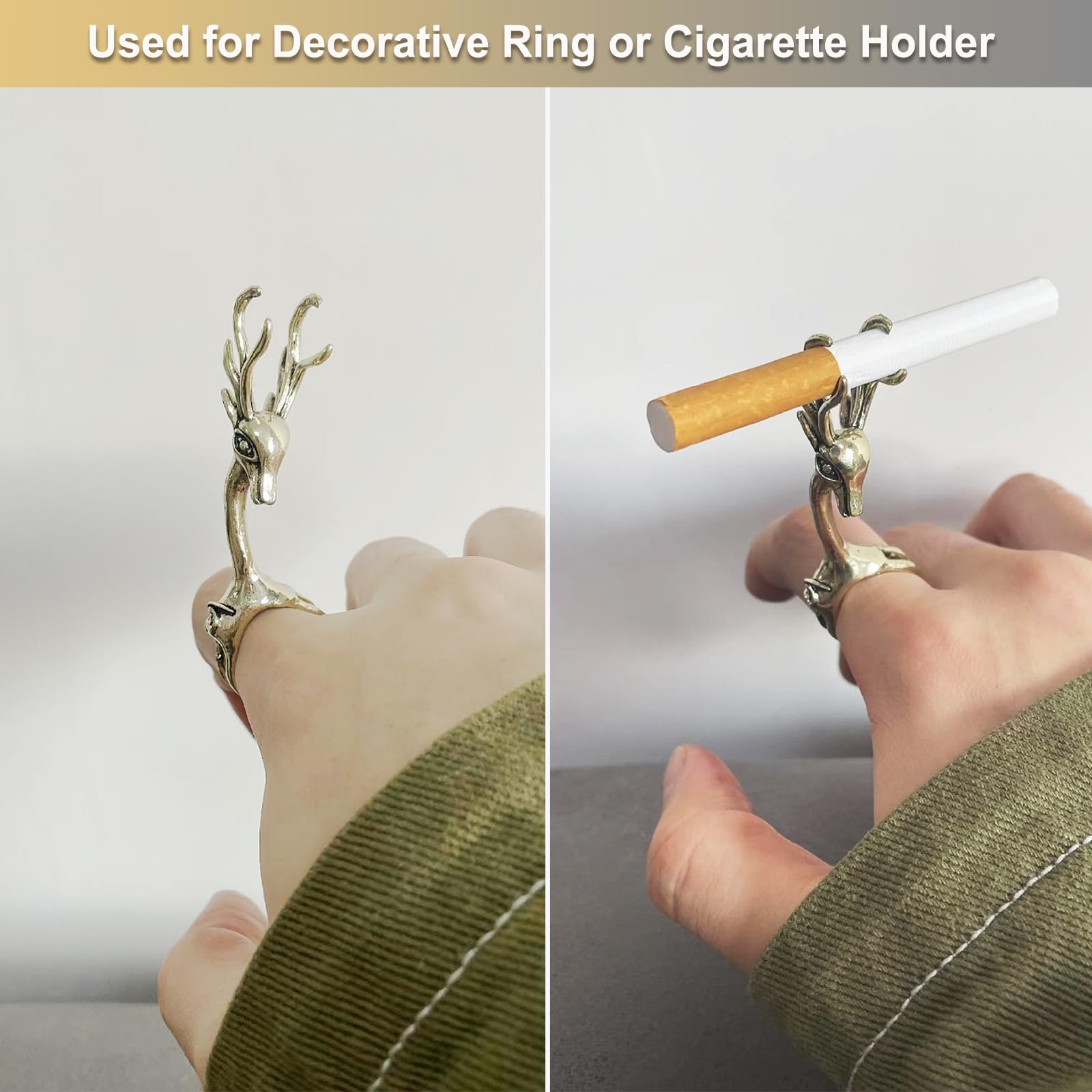 4Pcs Retro Finger Cigarette Ring Holder Cigarette Clip Skeleton Hand Snake  Dragon Deer Smoke Accessory Punk Gift for Men Women : Amazon.com.be: Fashion