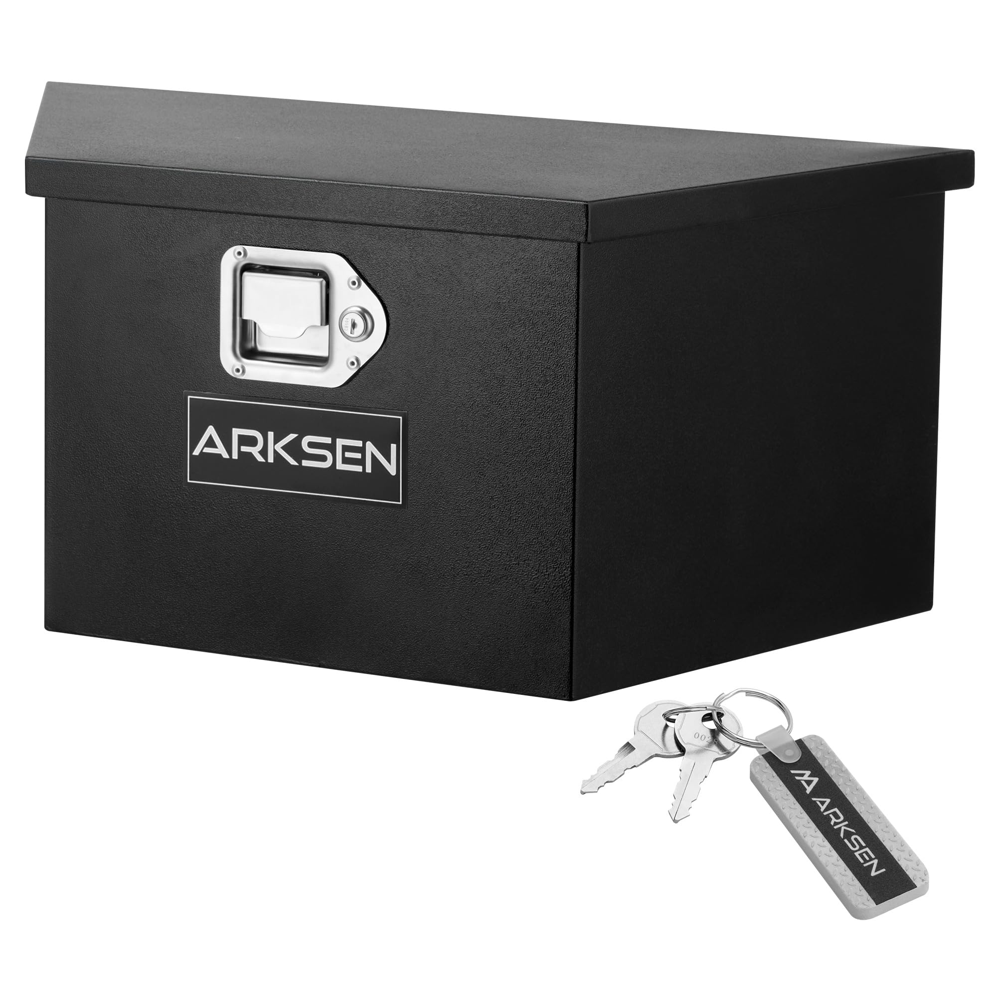ARKSEN Werkzeugkasten für Anhänger, Zunge, Stahl, robust, wasserdicht, mit Schloss für Wohnmobilanhänger, Geländefahrzeuge und Nutzanhänger, 66,5 x 30,5 x 30,5 cm, Schwarz