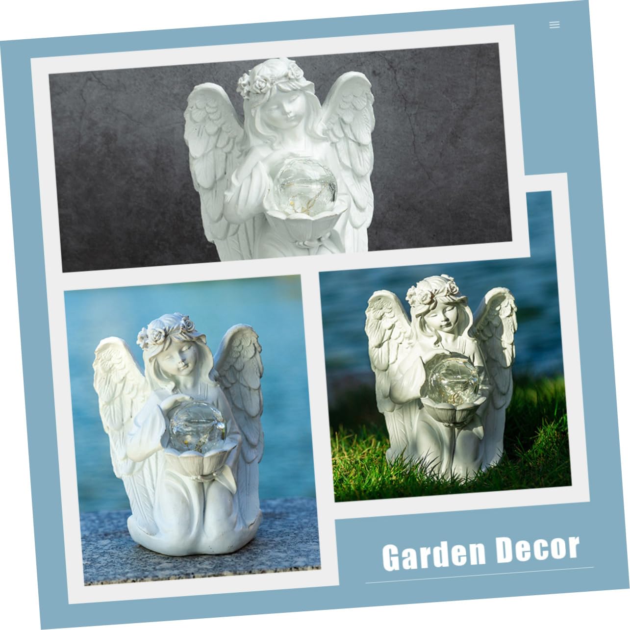 Ciieeo Statua Di Angelo Decorativa Luminosa in Resina Per Giardino Cortile Patio Balcone e Casa Ornamento Decorativo Da Esterno