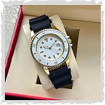 styledose Minimalist Black Dial Date Display with Fancy Hands Rubber Strap Quartz Analog Wrist Watch for Men & Boys