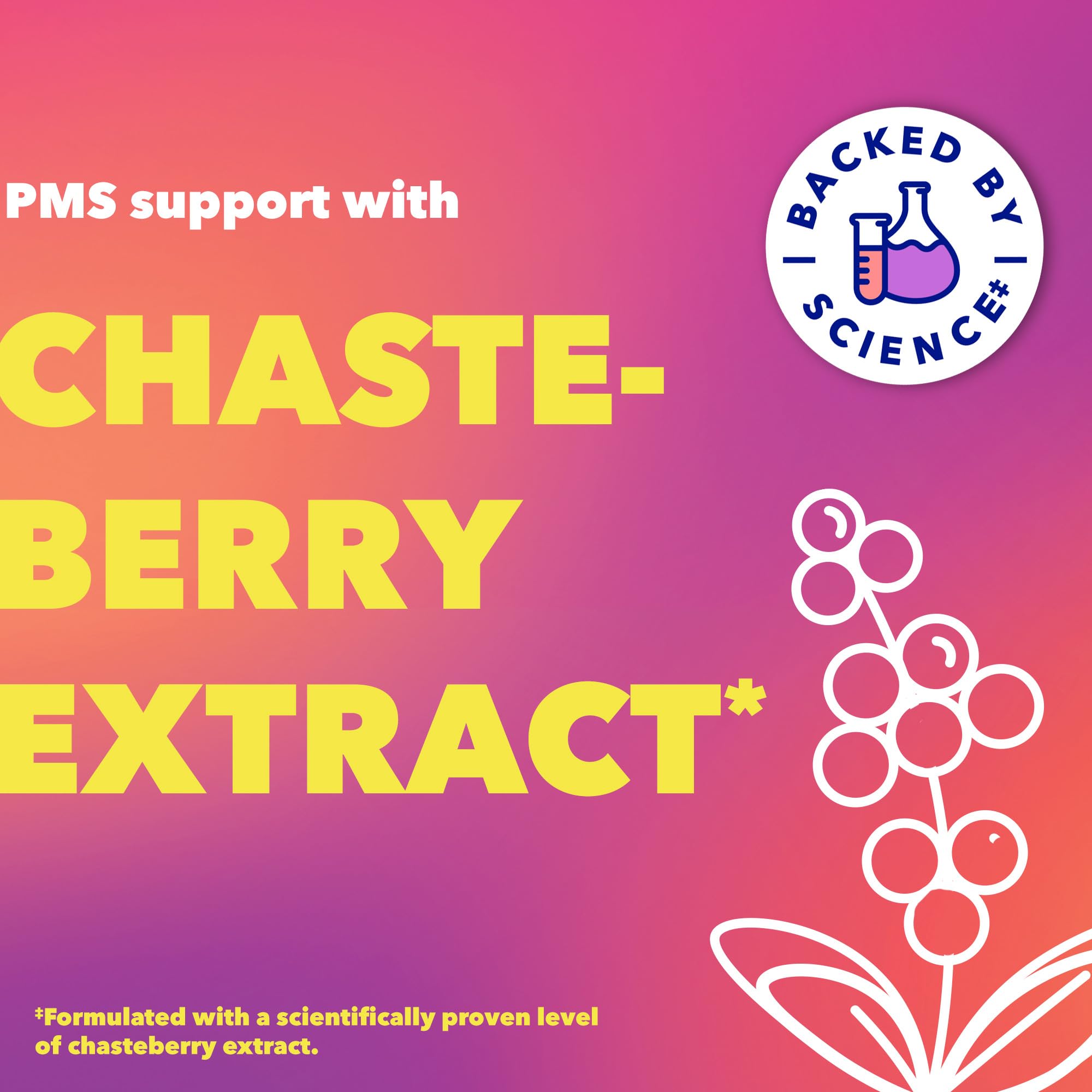 MIDOL Supplements Peace Out PMS, PMS Support Supplement, Formulated with Chasteberry to Help Ease Breast Tenderness & Mild Mood Changes, Also with Ginger Powder & Valerian Extract, 30 Count