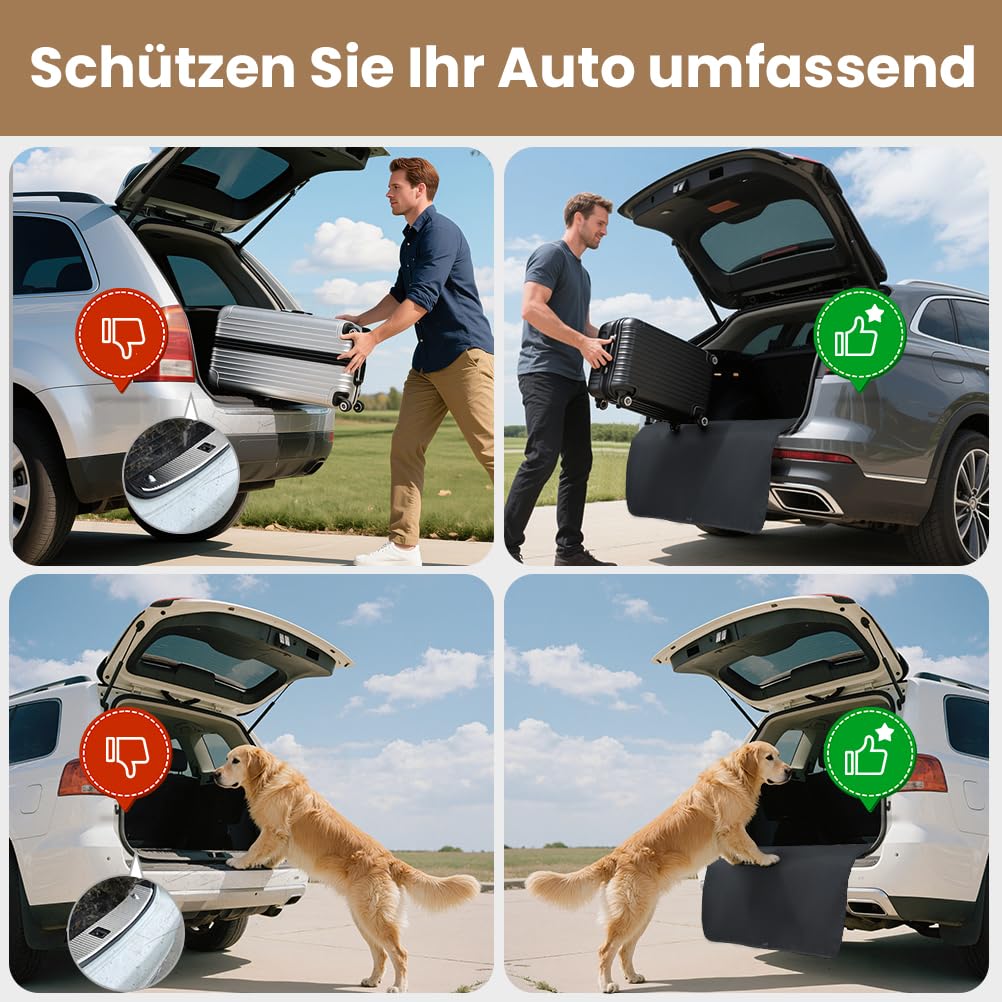 KYG Ladekantenschutz Kofferraum Wasserabweisend und Kratzfest Kofferraum Schutzmatte Langlebig Kofferraummatte für Hunde Universalgröße 105x80cm