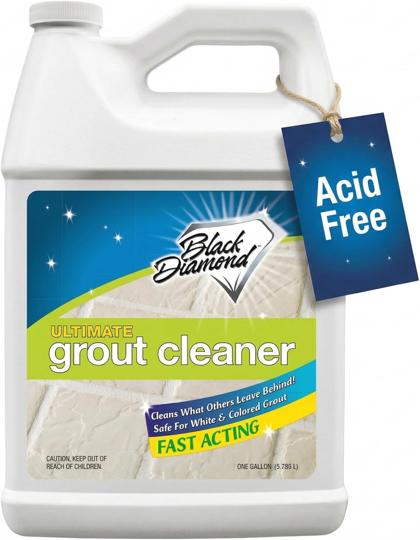 Black Diamond Ultimate Grout Cleaner: Best Cleaner for Tile, Ceramic, Porcelain, Marble Acid-Free Safe Deep Cleaner & Stain Remover for Even The Dirtiest Grout (1-Gallon)