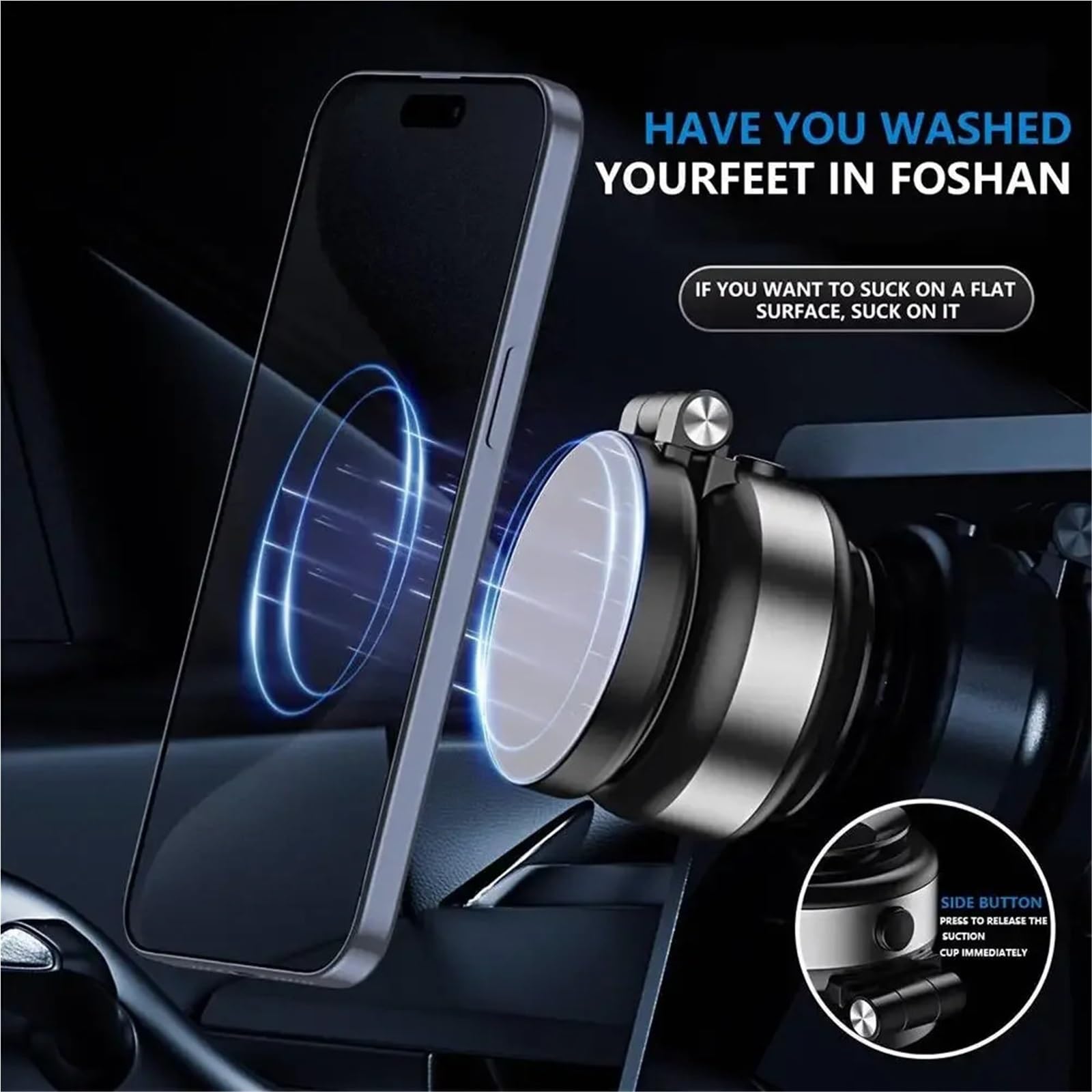 Soporte Movil Coche Auto CZ07 Staffa per telefono per auto con doppia ventosa super resistente Staffa di navigazione per auto Accessori per telefono per auto Accesorios Coche(Black)