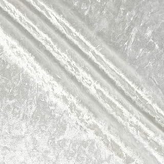 Europatex Rumple Crushed Velvet Pure White Fabric