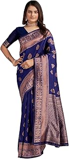 Women's Pure Banarasi Style Kanjivaram Silk Saree With Blouse Piece For ...