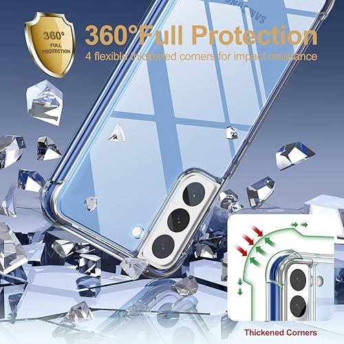 Miniatura 7 de SURITCH Funda transparente para Samsung Galaxy S22+ Plus de 6.6 pulgadas (solo protector de pantalla), protector de pantalla integrado carcasa