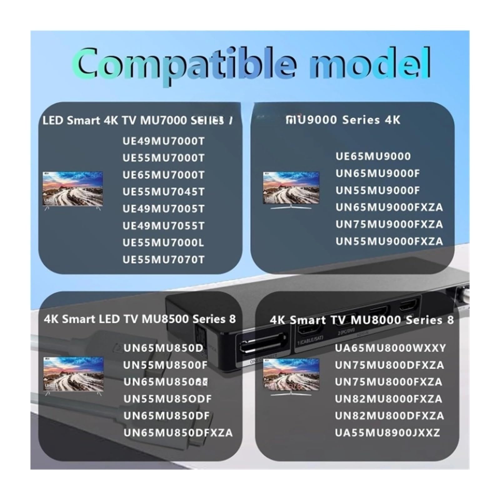 Câble de Connexion TV BN39-02209A Compatible avec Samsung MU7000 2M