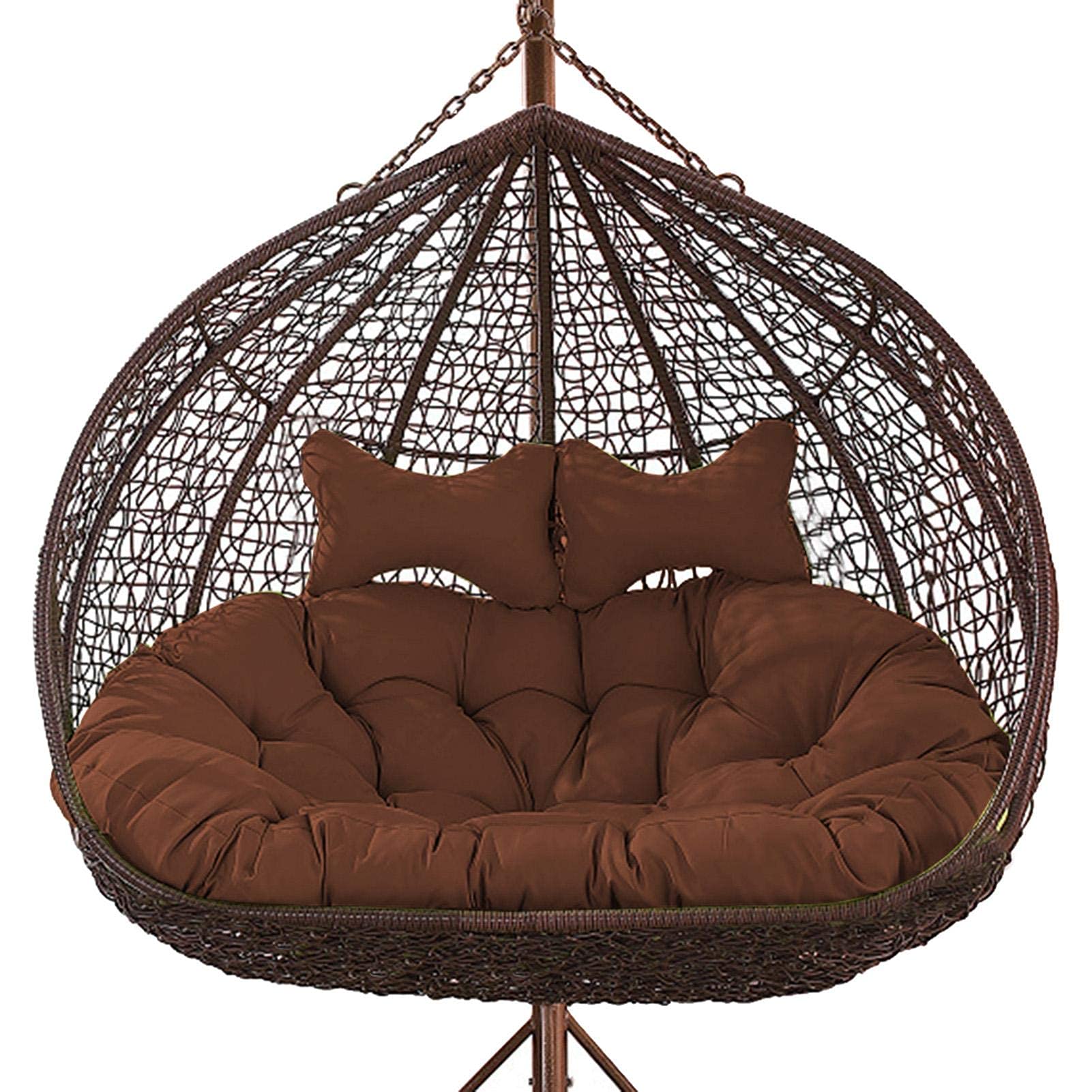 Balançoire Panier Suspendu Coussin de Siège Jardin Double Suspendu Oeuf Chaise Coussins Patio Jardin Meubles Coussin pour Décoration Intérieure (Seulement Coussin)