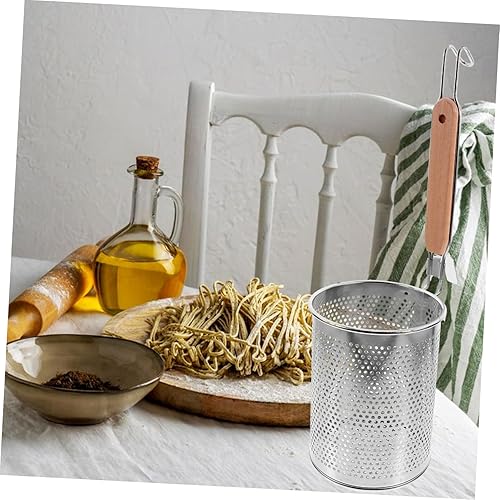 Miniatura 6 de BIUDECO 2 cucharas de fideos para papas fritas, cesta de malla fina, colador de pasta perforada, cesta para hervir pasta, colador de cocina de acero