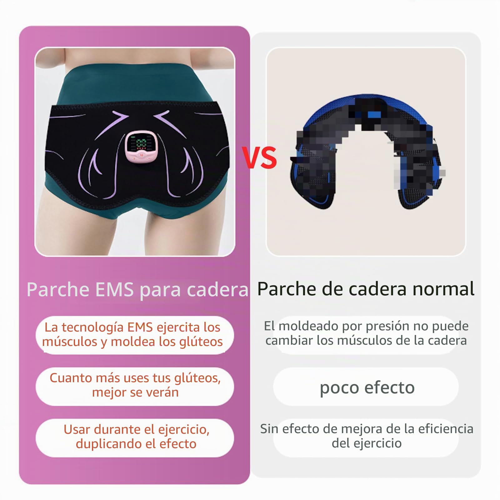 EMS - Cinturón de entrenamiento de cadera para mujer, con 10 modos, 30 niveles de intensidad, pantalla LED y mando a distancia, inalámbrico, ajustable, para levantamiento de glúteos y contorneado (110