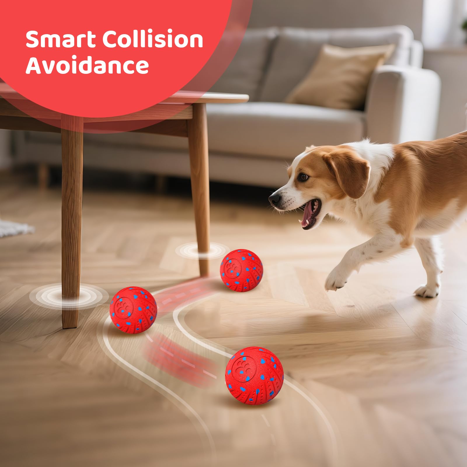 Balle intelligente pour chien télécommandée : jouet interactif rebondissant automatique, vibration et saut, Duraspin durable pour mâcheurs agressifs, rechargeable, pour intérieur et extérieur