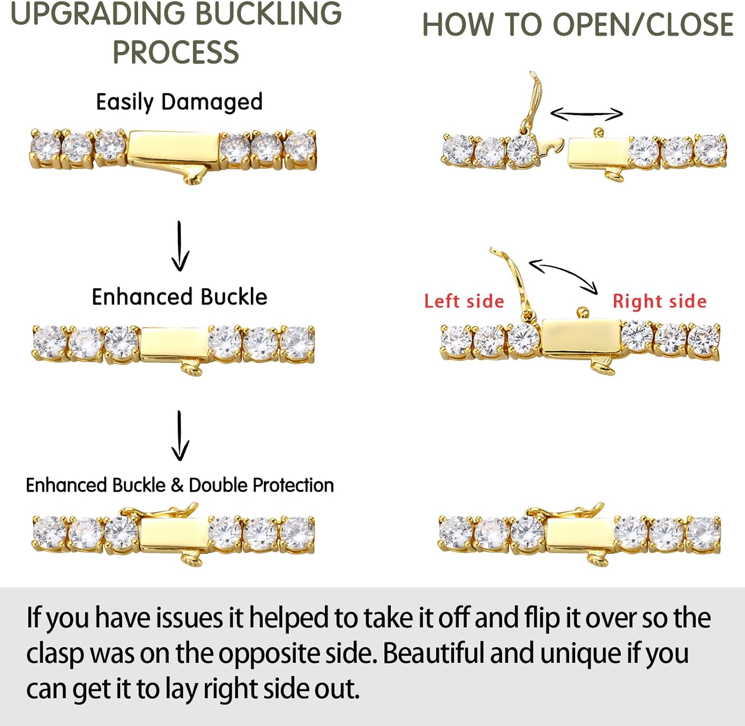 BREN Tennis Necklace - 3mm 4mm 5mm Iced Out Diamond Tennis Chain 5A Cubic Zirconia Necklace - 18K/White Gold Plated Flat Tennis Necklace for Women and Men Size 16"-22" - Image 8