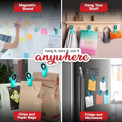 Miniatura 5 de Magnus - Paquete de 10 clips magnéticos para chips, clips herméticos para bolsas de sellado para paquetes de alimentos con clips magnéticos súper