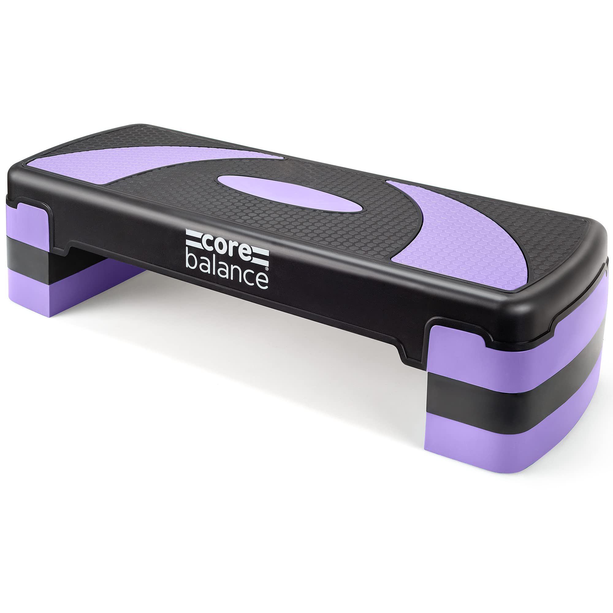 Exercise Step Aerobic Stepper Board Non Slip Platform and Feet 3 Level Height Adjustable Core Balance (10cm to 20cm)