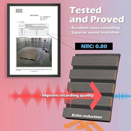 Miniatura 4 de Art3d Paquete de 2 paneles acústicos de madera de 108 x 12 pulgadas para pared, paneles de listones de madera insonorizados para pared y techo,