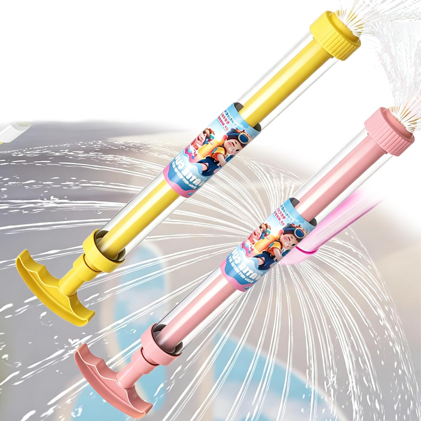 Firework Style Water Spray Toy, 4PCS Firework Water Gun, High Pressure Pull-Out Sprinkler Spray Toys, Water Firework Sprinkler for Parties, Water Festivals, Pool Party, Gatherings (2PCS-D)