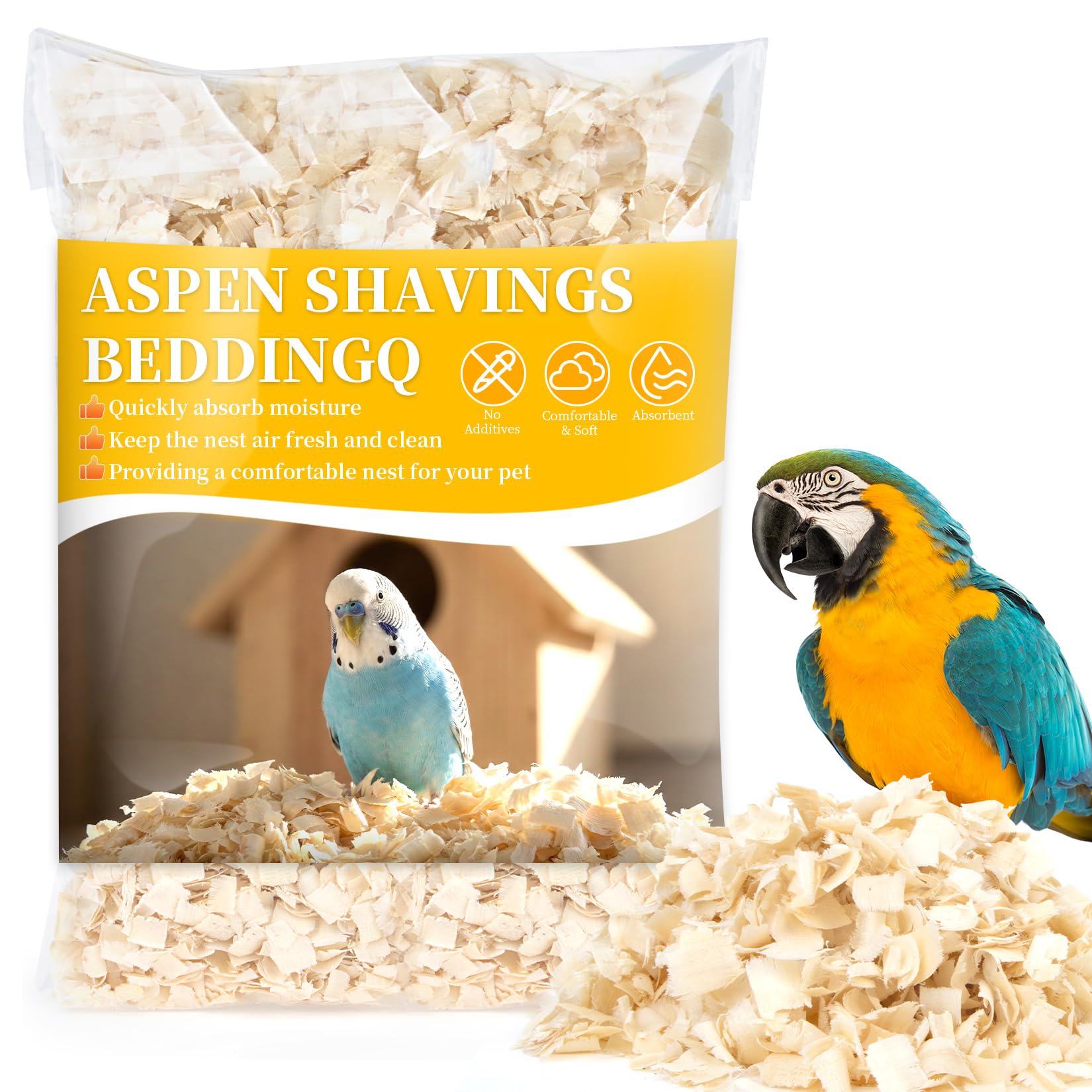 Sukh 10 OZ Aspen Bird Bedding - Aspen Shavings Pet Supplies Bedding and Litter for Guinea Pig Rabbit Snake Enclosure Horse Bunny Hedgehog Chicken Coop Reptile Chinchilla Small Animal