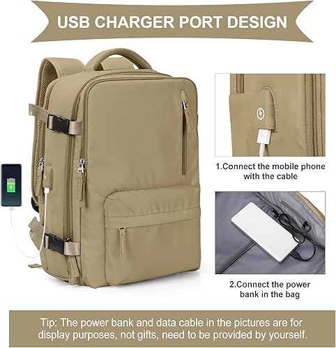 Miniatura 3 de WONHOX Mochila de viaje grande para computadora portátil aprobada para el vuelo, mochila de negocios para mujeres y hombres Mochila de Viaje