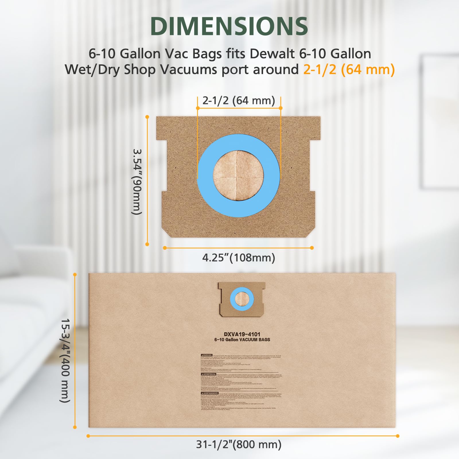 DEWALT Vacuum Bags - 12 Pack Replacement -5