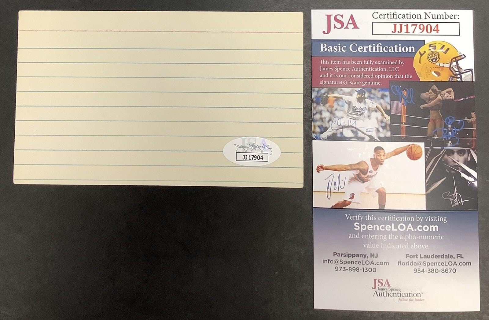 Julius Erving Signed Index Card Basketball Dr J Autograph ABA PHI