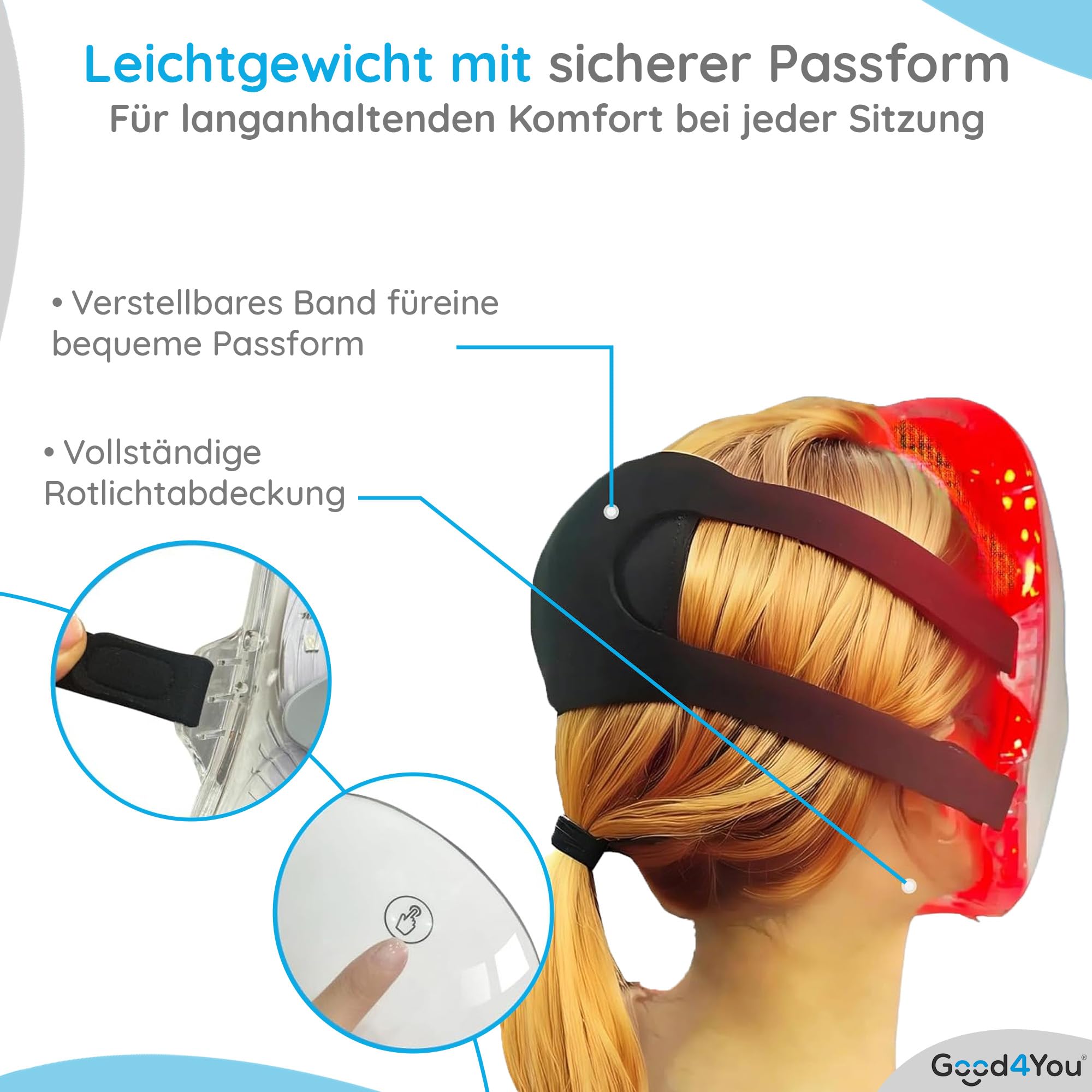 Good4You - LED-Gesichtsmaske - LED-Maske - LED-Maske Hautpflege - LED-Therapie - Gesichtsmaske - Akne-Behandlung - Infrarot-Therapie - Infrarotlampe - Lichttherapie- 7 Farben - Timer - Weiß