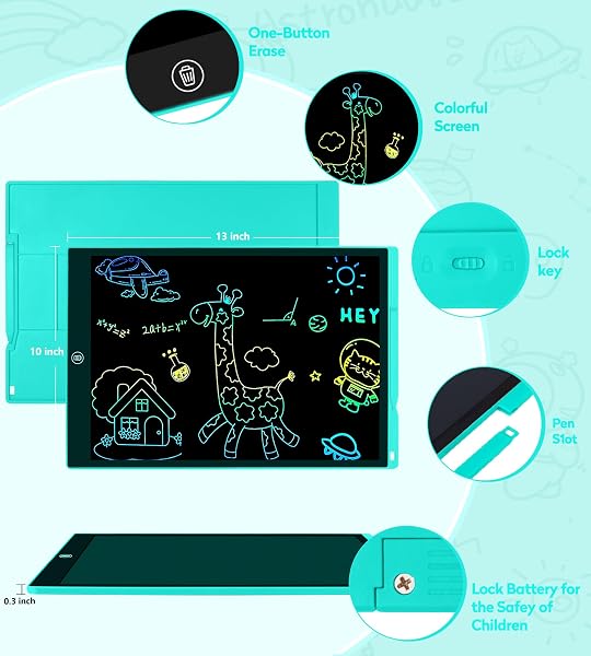 Bunte LCD Schreibtafel, 15 Zoll LCD Schreibtablett für Kinde, Maltafel Kinder Elektronisch Spielzeug ab 3-8 Jahre alt Junge Mädchen, Löschbar Mal Tablet Kinder Weihnachtsgeschenke - 2