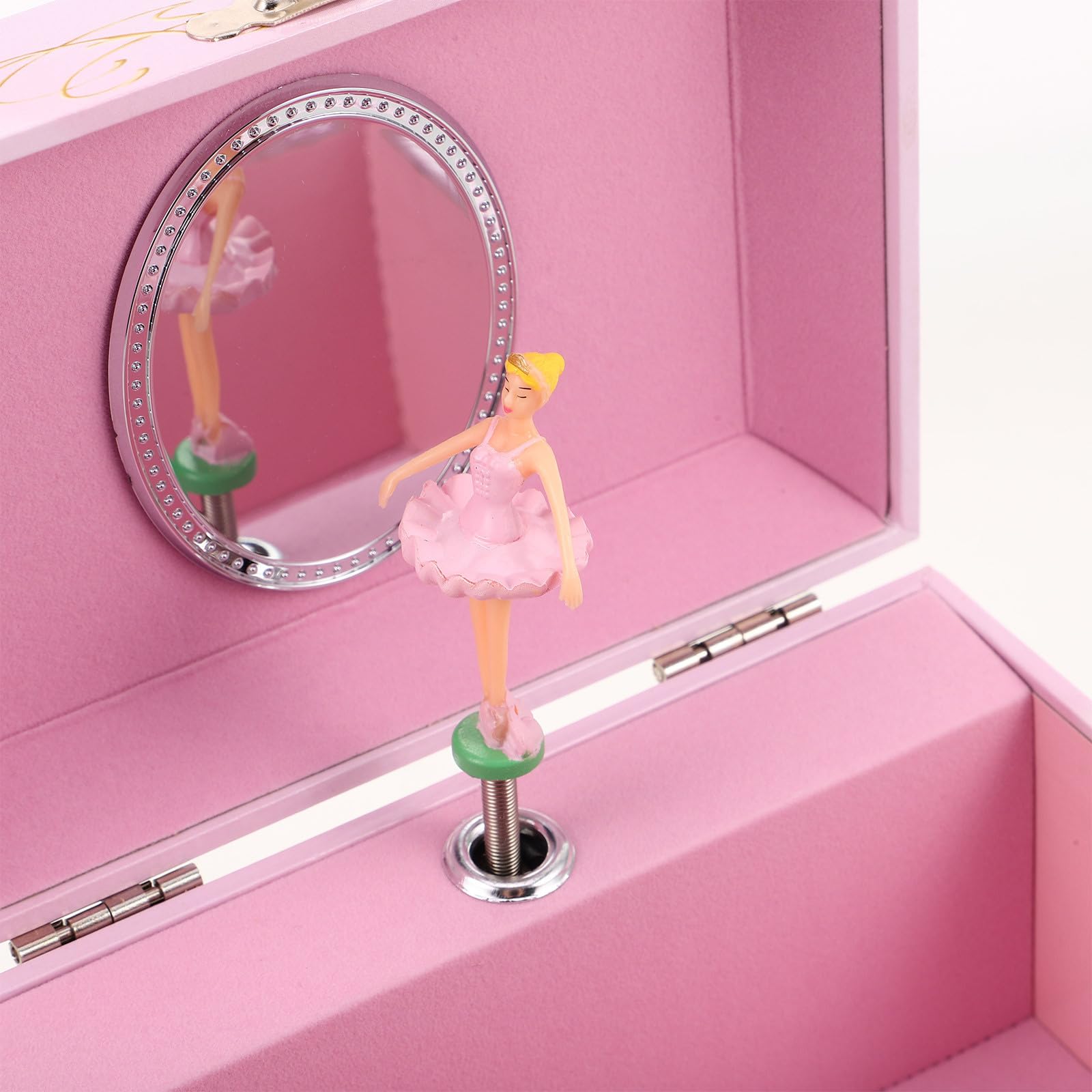 PACKOVE Caja de Música de Ballet para Niña Rosa de 5 Pulgadas con Bailarina Giratoria, Joyero Musical Infantil para Almacenamiento de Joyas, Decoración y Obsequio Adecuado para Niñas