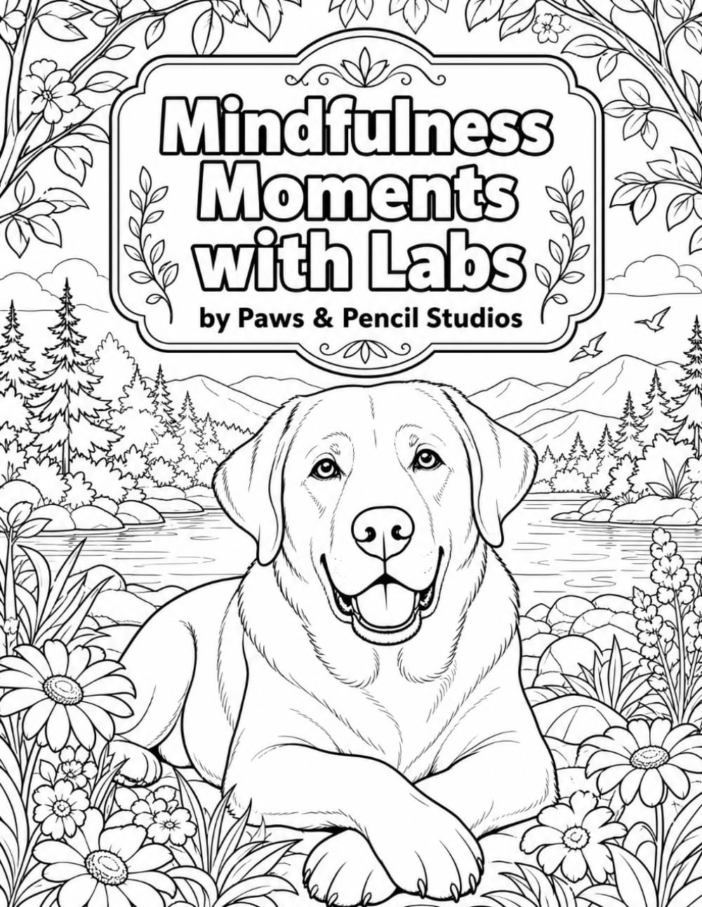 Labrador Adult Coloring Book: Mindfulness Moments with Labs: Meditative Coloring Pages of Labs in Calm, Emotionally Resonant Poses