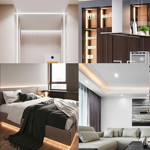 Miniatura 4 de COB - Tira de luces LED, DC12V 5m16.4ft regulable, superbrillante, 2000 LED, 40000 lm, tira de luces COB, cinta IP21 no impermeable, 0.4 in cortable