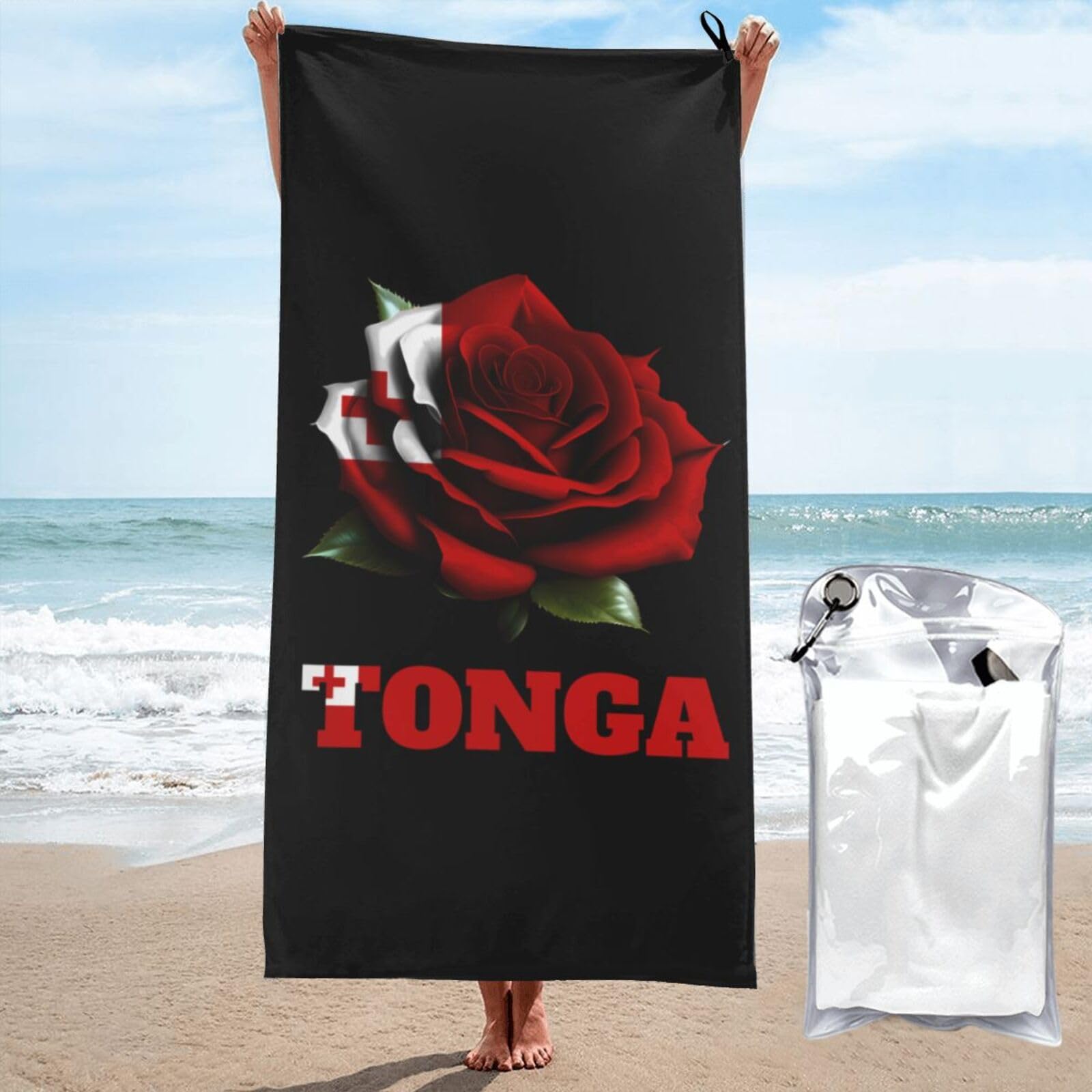 Toalla de playa de Tonga compacta y absorbente de 70x140 cm para gimnasio y baño