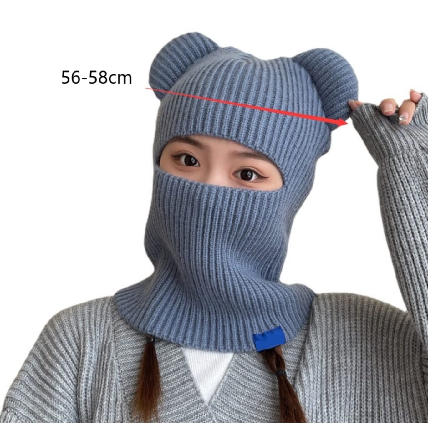 Sciarpa Scialle Cappello Lavorato A Maglia Sciarpa Invernale Pullover Cap Orecchie D'orso Sciarpa All'aperto Calda Stola Elegante