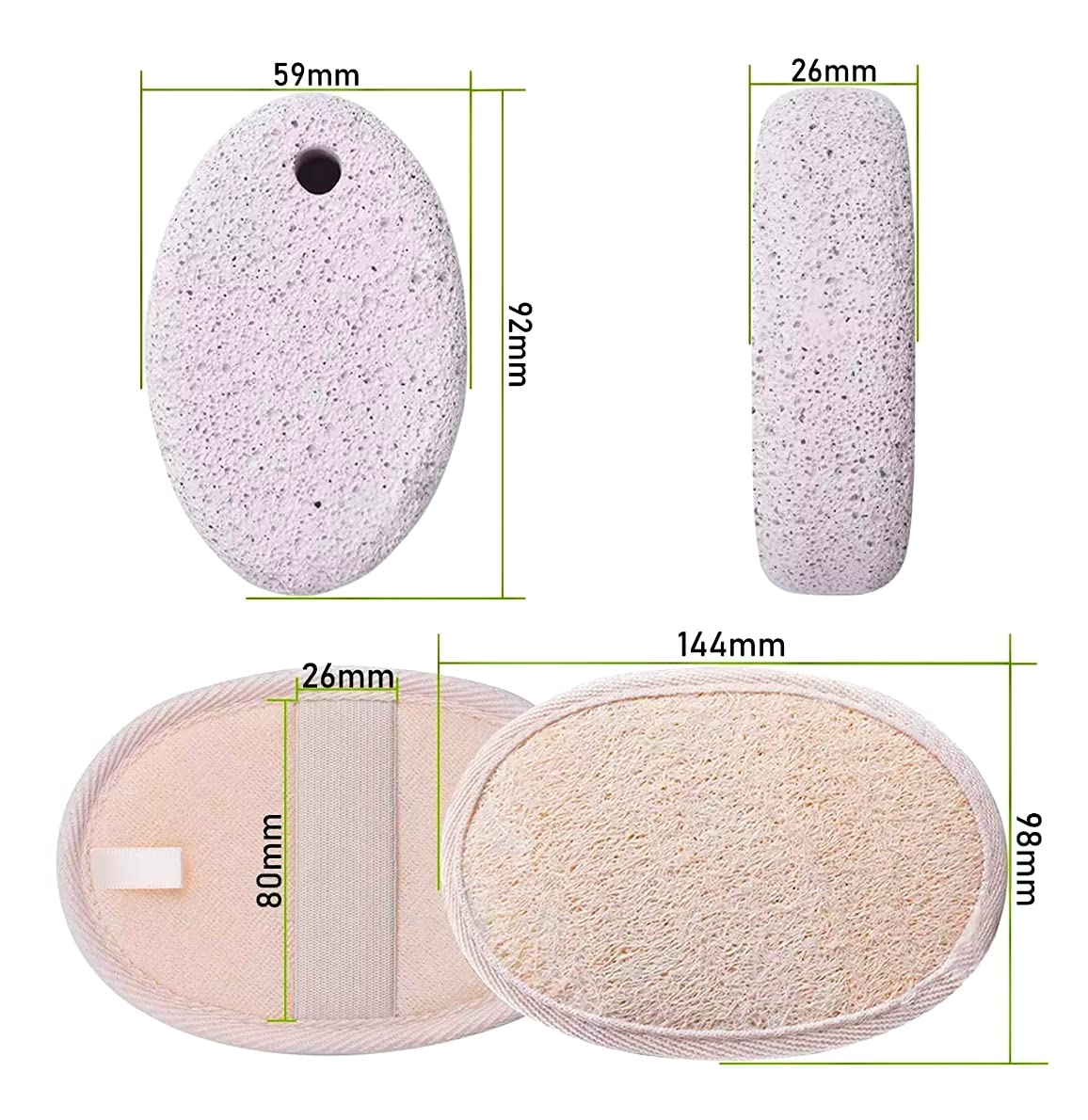 Natural Loofah Pumice Stone for feet/Body Wash Bath Sponge Shower Loofa