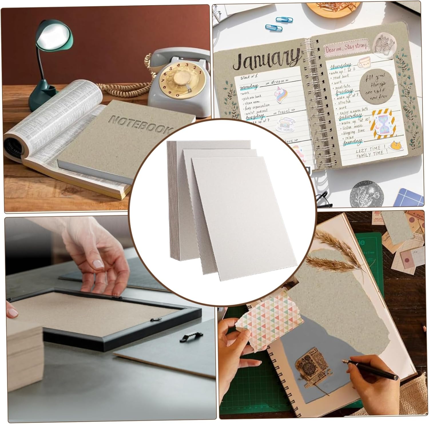 VILLCASE 20sheets Heavy Duty Gray Cardboard Sheets for DIY Projects Thick Cardboard Paper for Crafting Scrapbooking Bookbinding Chipboard for Making Boxes