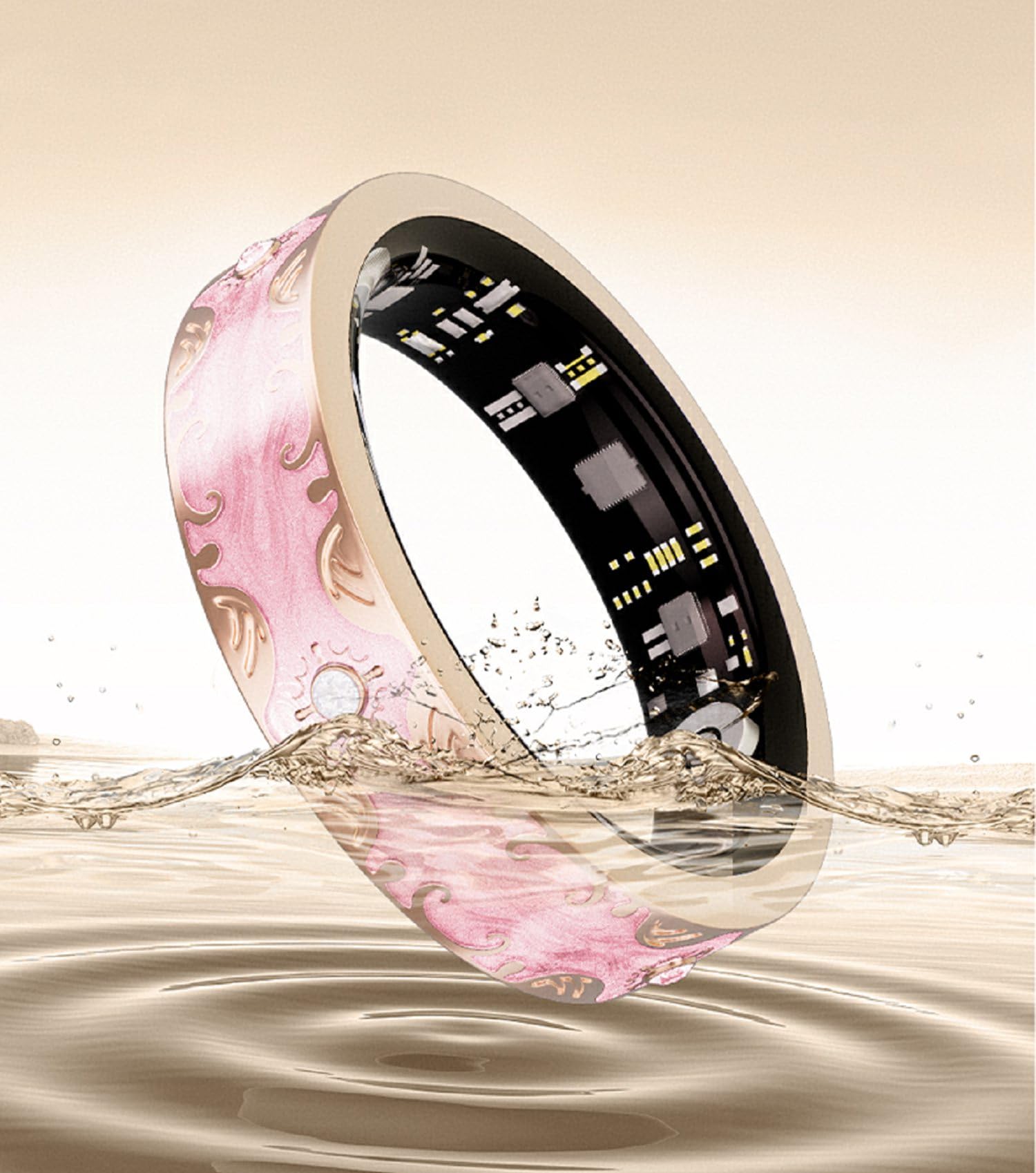 Smart Ring, fitness tracker 2026 con monitoraggio della frequenza cardiaca del sonno, monitoraggio dell'ossigeno nel sangue, anello Bluetooth per smartphone, rosa #10