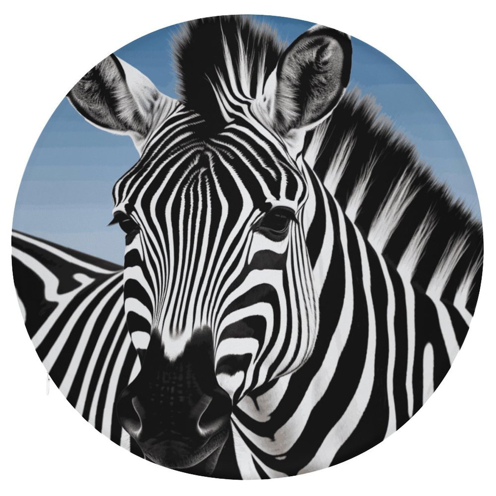 FekiLoot Zebra Seat Cushion Comfort Memory Foam Seat Cushion Chair Pad Soft Round Stool Cushion Chair Cushion Removable Washable Cover for Home Office Outdoor Bistro 15.35 Inch